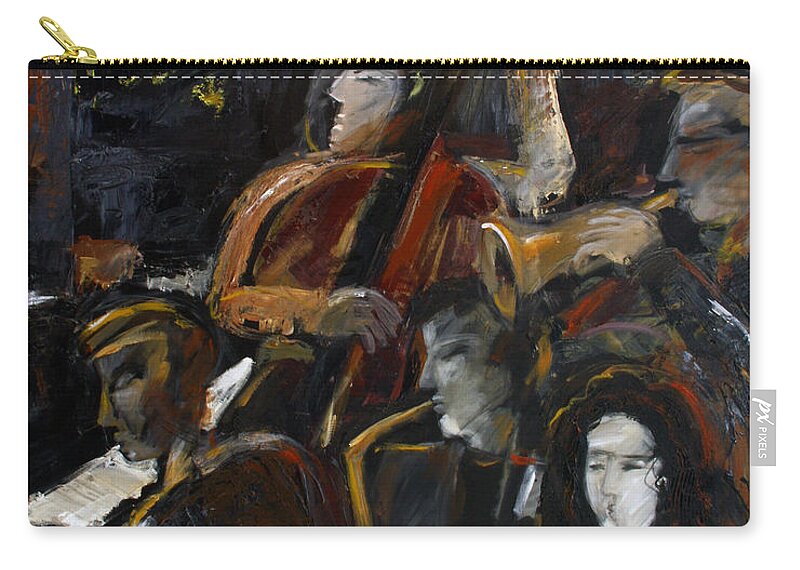 Moody Zip Pouch featuring the painting Night Owls by Gerry High