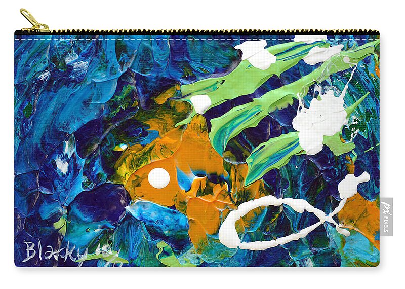 Bold Abstract Zip Pouch featuring the painting Night Sky by Donna Blackhall