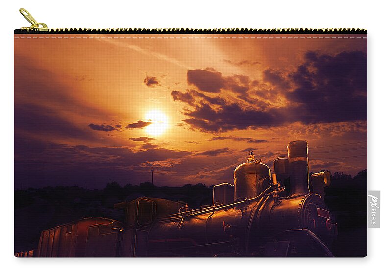 Train Zip Pouch featuring the photograph Night Train by Jelena Jovanovic