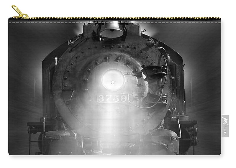 Transportation Carry-all Pouch featuring the photograph Night Train On The Move by Mike McGlothlen