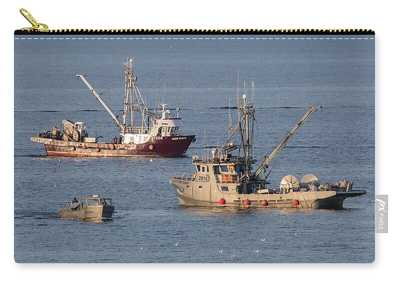Boats Zip Pouch featuring the photograph Night Train by Randy Hall