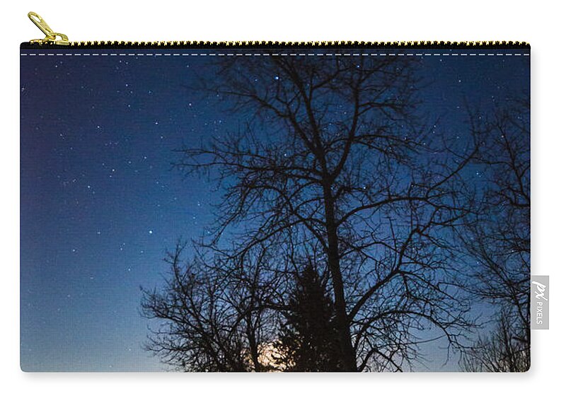 Moon Zip Pouch featuring the photograph Night's Shadows by Lori Dobbs