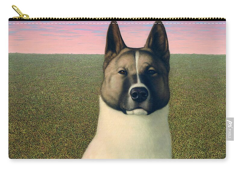 Akita Zip Pouch featuring the painting Nikita by James W Johnson