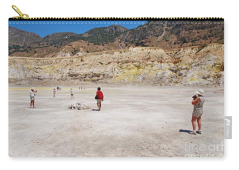 Day Zip Pouch featuring the photograph Nisyros volcano Greece by David Fowler