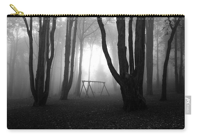 Bw Zip Pouch featuring the photograph No man's land by Jorge Maia