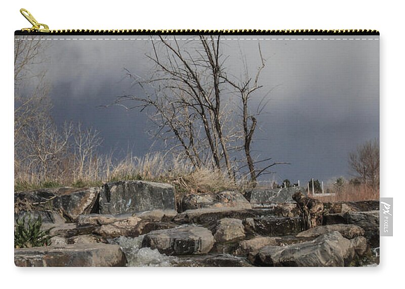 Small Waterfall Zip Pouch featuring the photograph No Title yet by Josh Scanlon