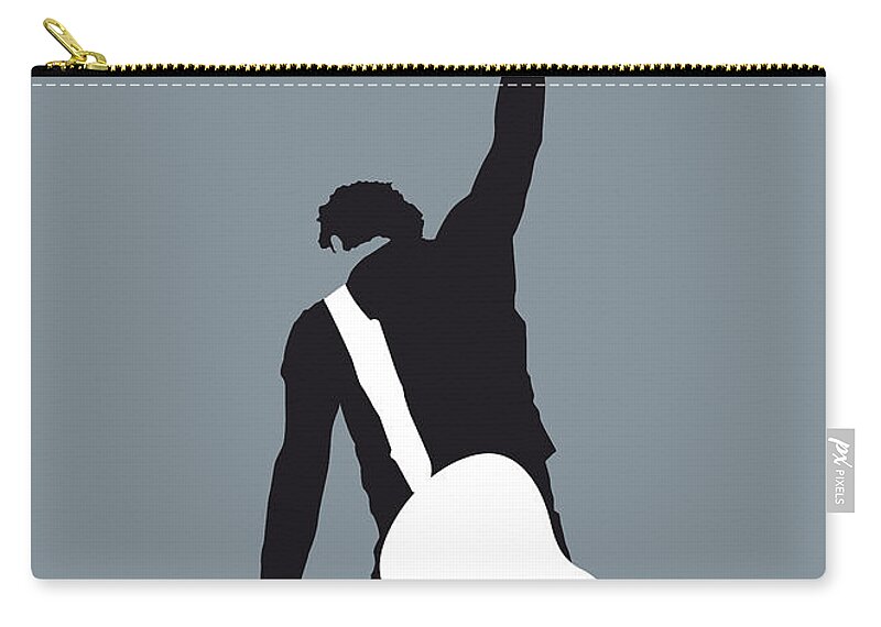 Bruce Zip Pouch featuring the digital art No017 MY Bruce Springsteen Minimal Music poster by Chungkong Art