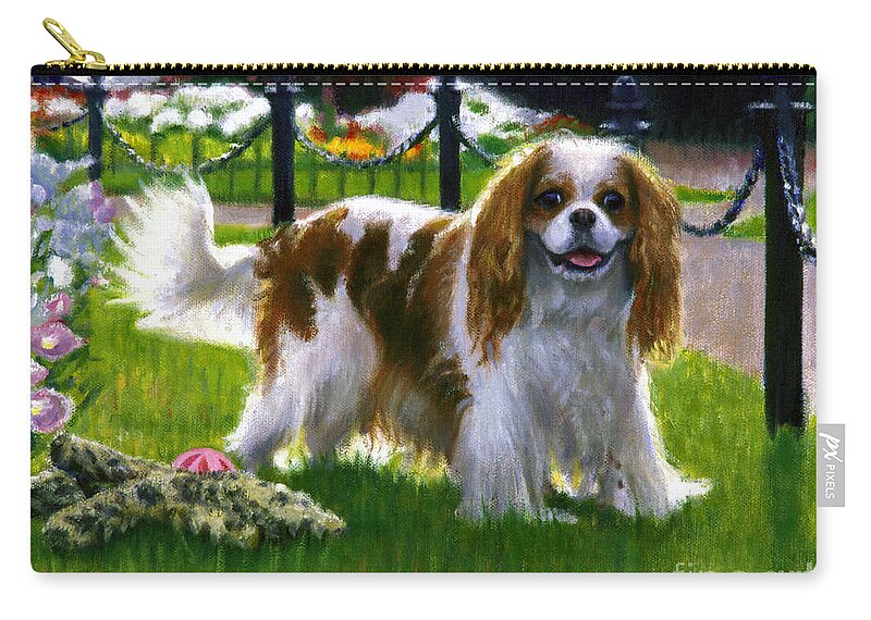 King Charles Cavalier Zip Pouch featuring the painting Noble by Candace Lovely