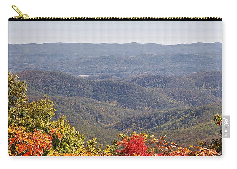 Blue Zip Pouch featuring the photograph North Carolina Mountains in Autumn by Jill Lang