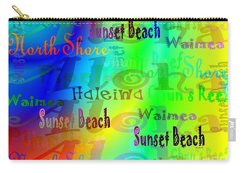 Hawaii Zip Pouch featuring the digital art North Shore Beaches by Dorlea Ho