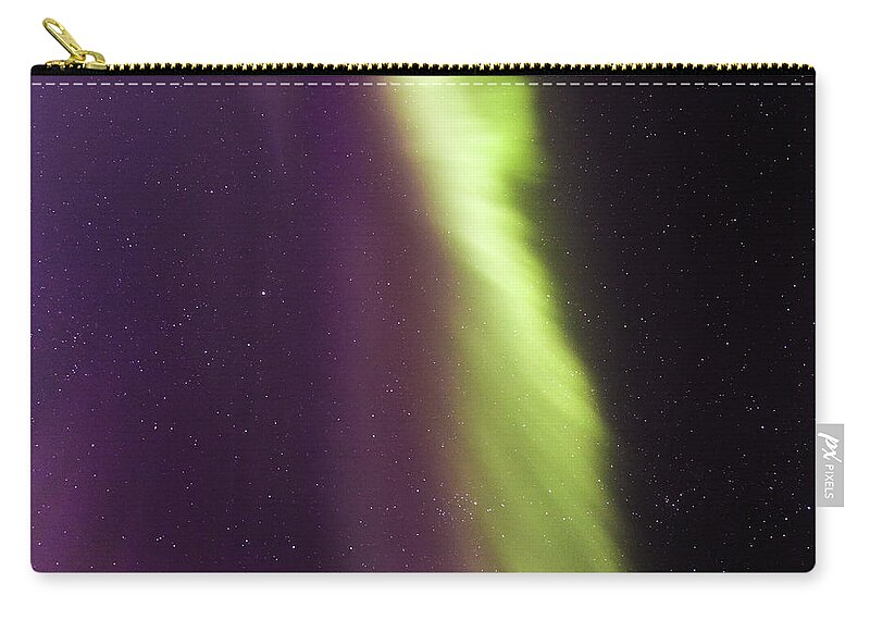 Northern Lights Zip Pouch featuring the photograph Northern Lights on night sky by Gunnar Orn Arnason