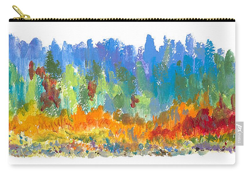 Contemporary Zip Pouch featuring the painting Northern Shore by Bjorn Sjogren