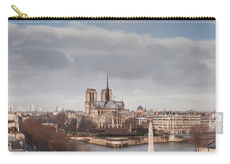 Ile-de-france Zip Pouch featuring the photograph Notre Dame De Paris Cathedral by Julian Elliott Photography