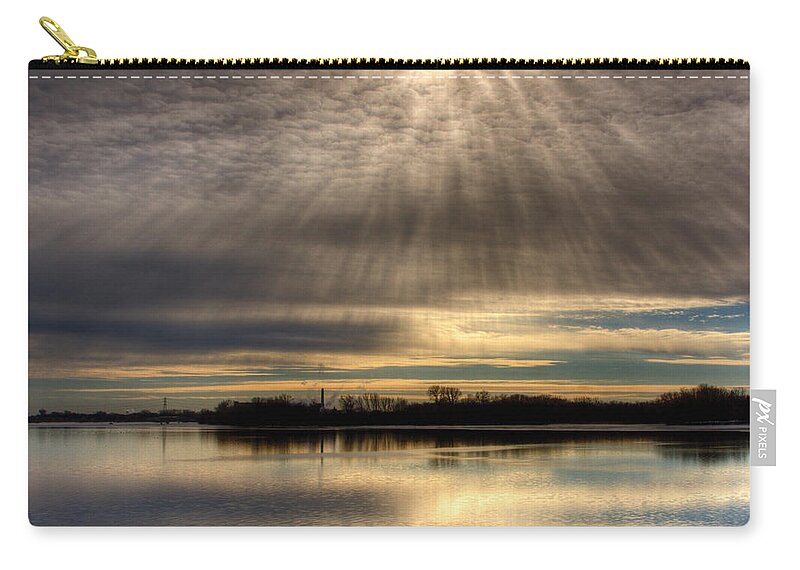 Light Rays Carry-all Pouch featuring the photograph Now i know where Eagles come from by Thomas Young