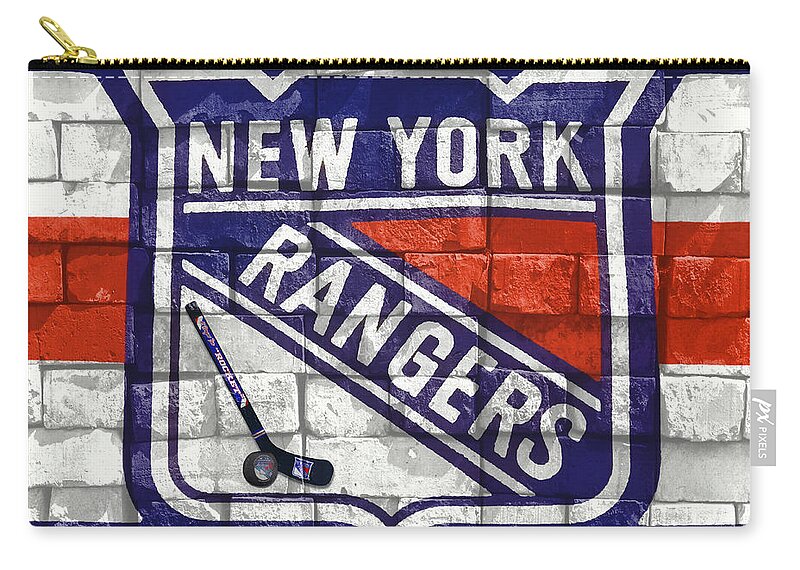 Ny Rangers Zip Pouch featuring the digital art NY Rangers-2 by Nina Bradica