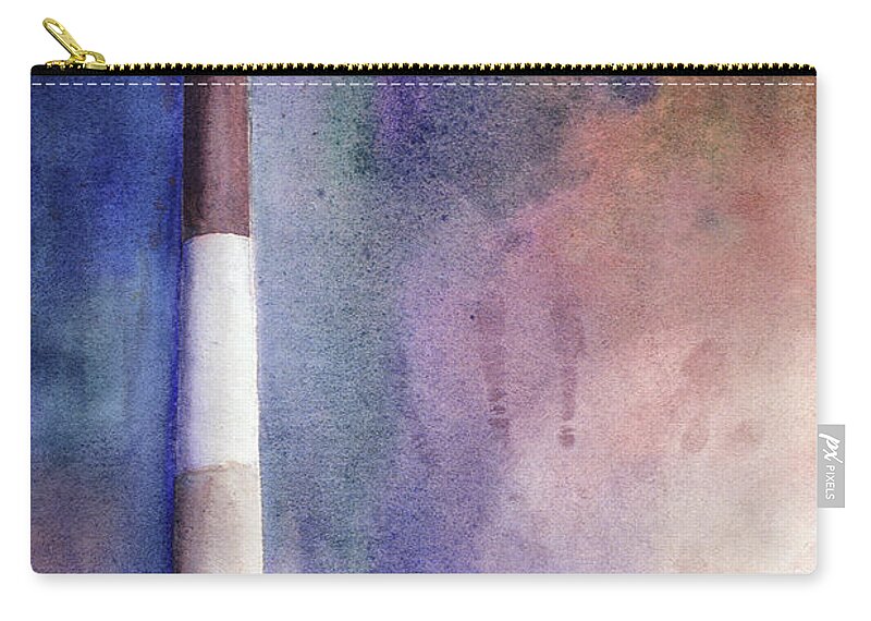 American Watercolor Society Zip Pouch featuring the painting Oak Island Lighthouse by Ryan Fox