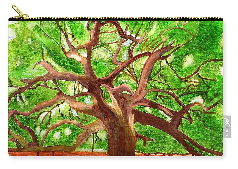 Nature Zip Pouch featuring the painting Oak Tree by Magdalena Frohnsdorff