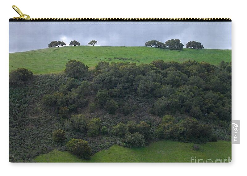 Carmel Valley Zip Pouch featuring the photograph Oaks On A Ridge by James B Toy