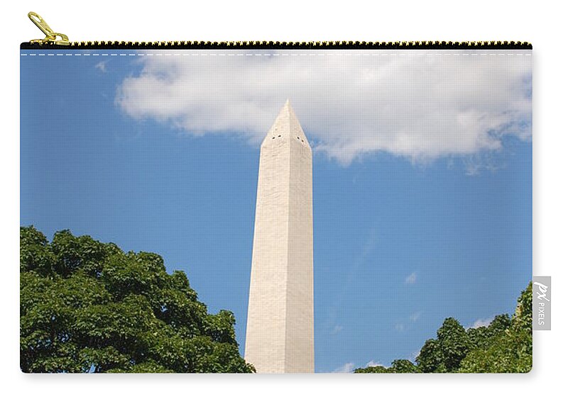 Washington Carry-all Pouch featuring the photograph Obelisk Rises Into the Clouds by Kenny Glover