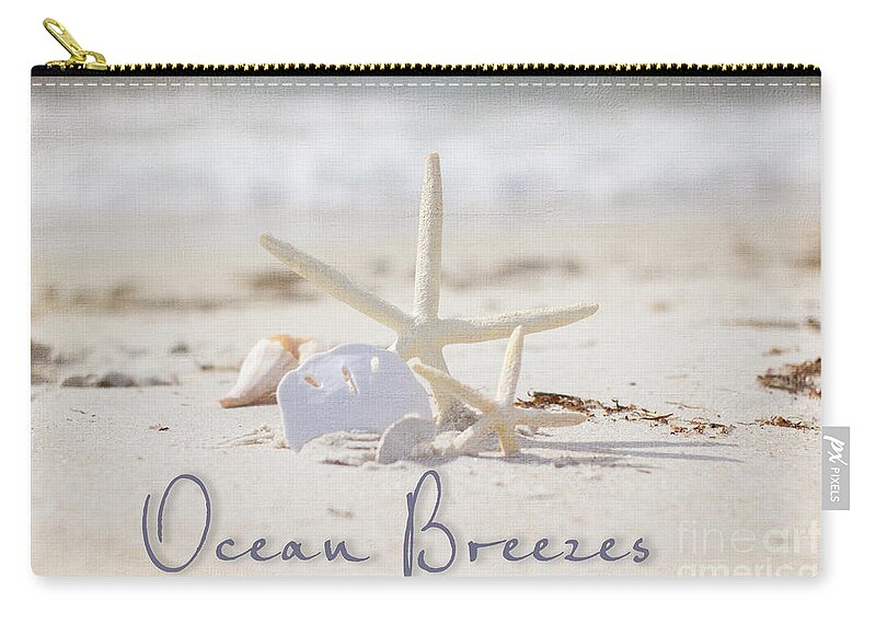 Shells Zip Pouch featuring the photograph Ocean Breezes and shells by JBK Photo Art