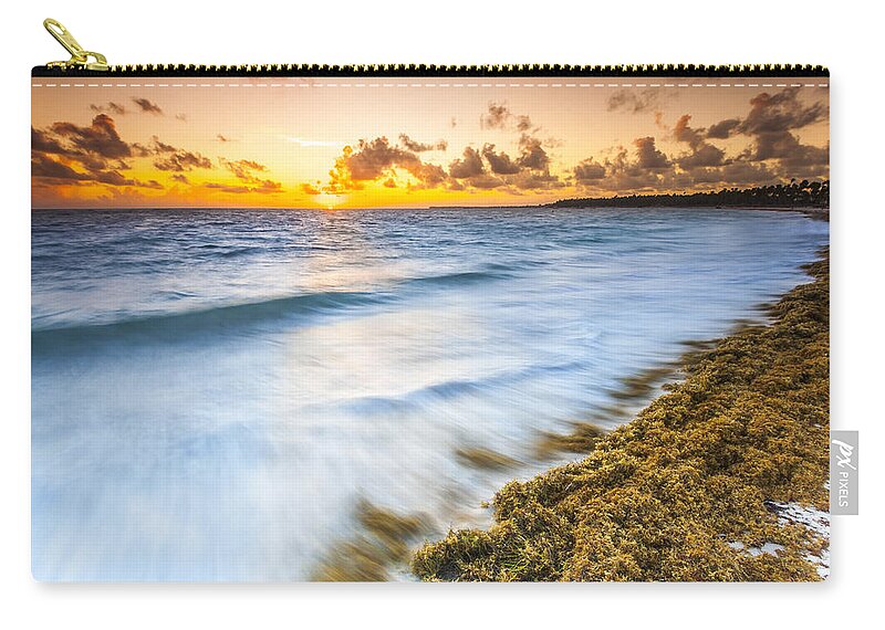 Clouds Zip Pouch featuring the photograph Ocean Retreat by Sebastian Musial