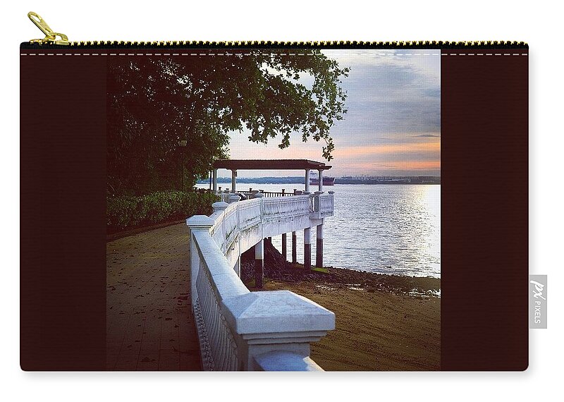 Lookout Zip Pouch featuring the photograph Ocean Walk by Aleck Cartwright
