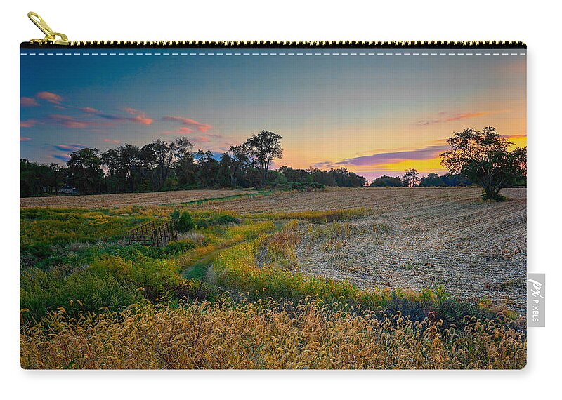 Sunset Zip Pouch featuring the photograph October Evening on the Farm by William Jobes