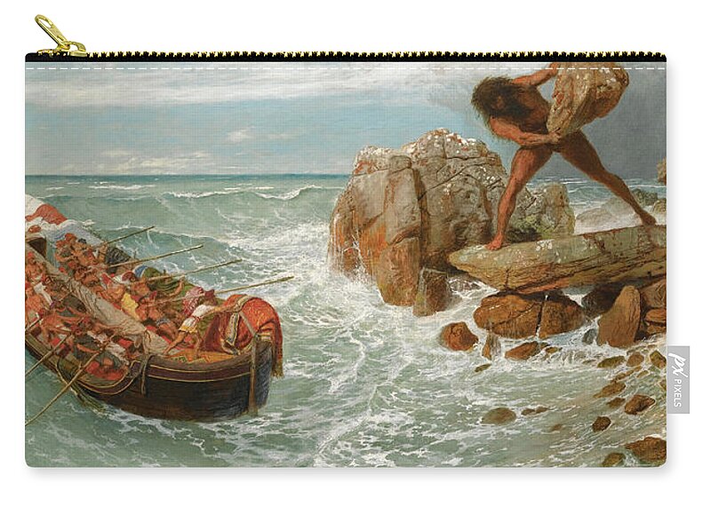 Arnold Boecklin Carry-all Pouch featuring the painting Odysseus and Polyphemus by Arnold Boecklin
