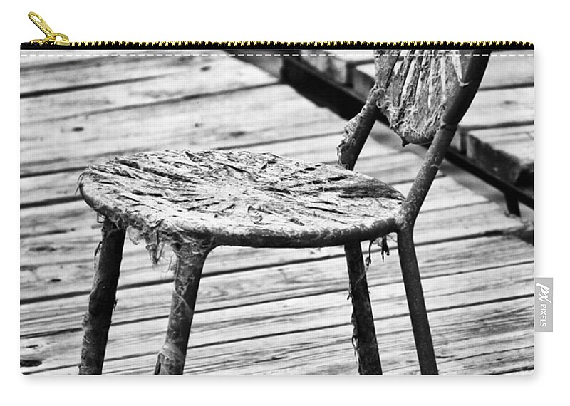 Black And White Zip Pouch featuring the photograph Off-Season Grunge by Christi Kraft