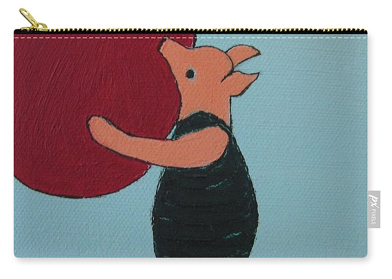 Piglet Zip Pouch featuring the painting Oh Dear Dear by Denise Railey