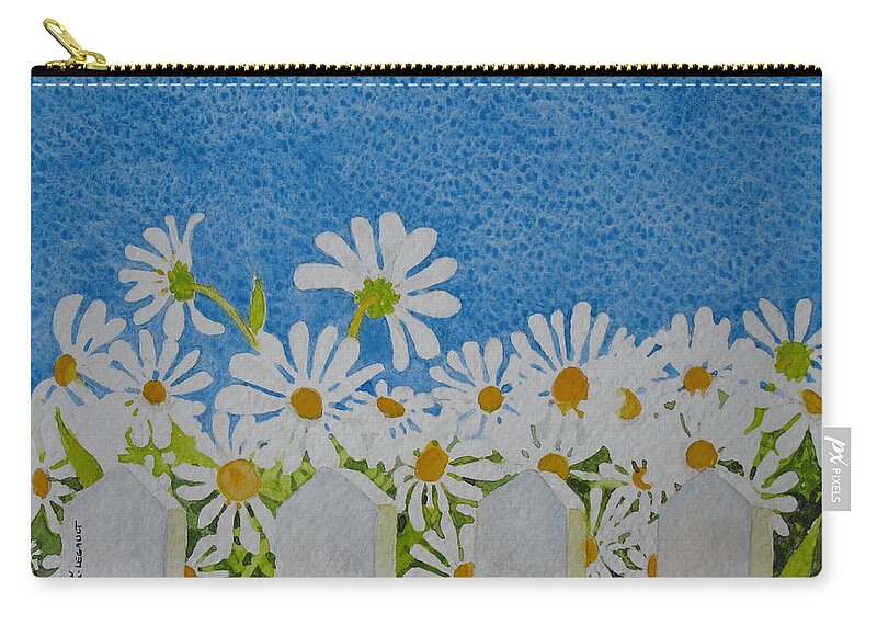 Flowers Zip Pouch featuring the painting Oh Happy Day by Mary Ellen Mueller Legault