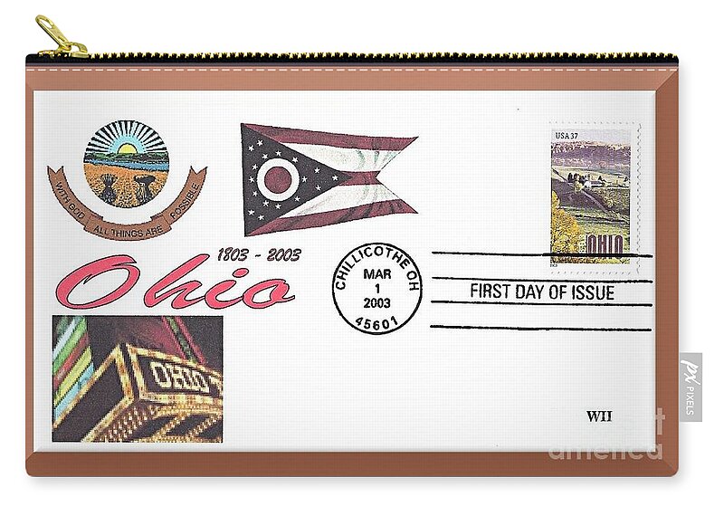 Ohio Zip Pouch featuring the photograph Ohio Bicentennial Cover #2 by Charles Robinson