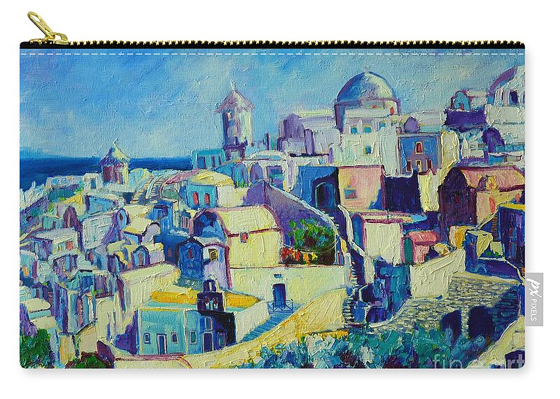 Santorini Carry-all Pouch featuring the painting OIA by Ana Maria Edulescu