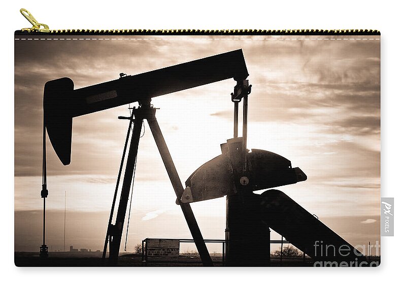 Oil Zip Pouch featuring the photograph Oil Well Pump by James BO Insogna