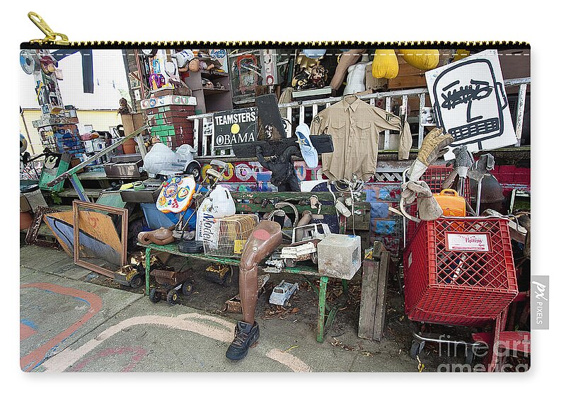 Heidelberg Project Zip Pouch featuring the photograph OJ House Detail 2 by Steven Dunn