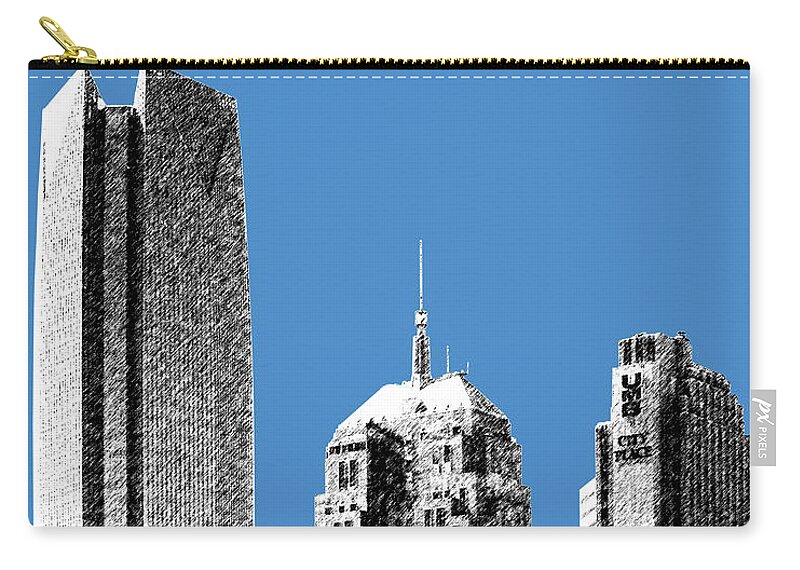 Architecture Carry-all Pouch featuring the digital art Oklahoma City Skyline - Slate by DB Artist