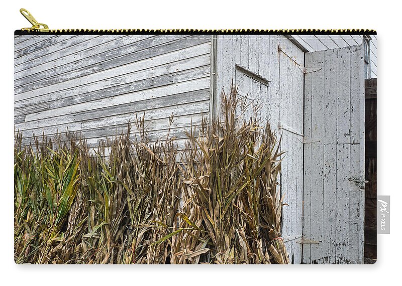 Old Zip Pouch featuring the photograph Old Barn and Cornstalks by Photographic Arts And Design Studio
