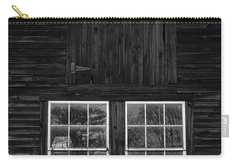 Barn Zip Pouch featuring the photograph Old Barn Windows by Edward Fielding