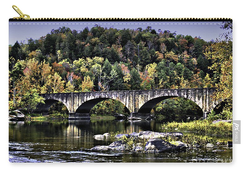 Rural Zip Pouch featuring the photograph Old Bridge by Ken Frischkorn
