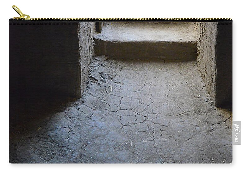 Cellar Zip Pouch featuring the photograph Old Dirt Cellar Steps by Jill Battaglia