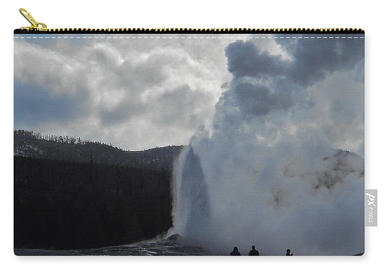 Geyser Zip Pouch featuring the photograph Old Faithful Morning by Michele Myers