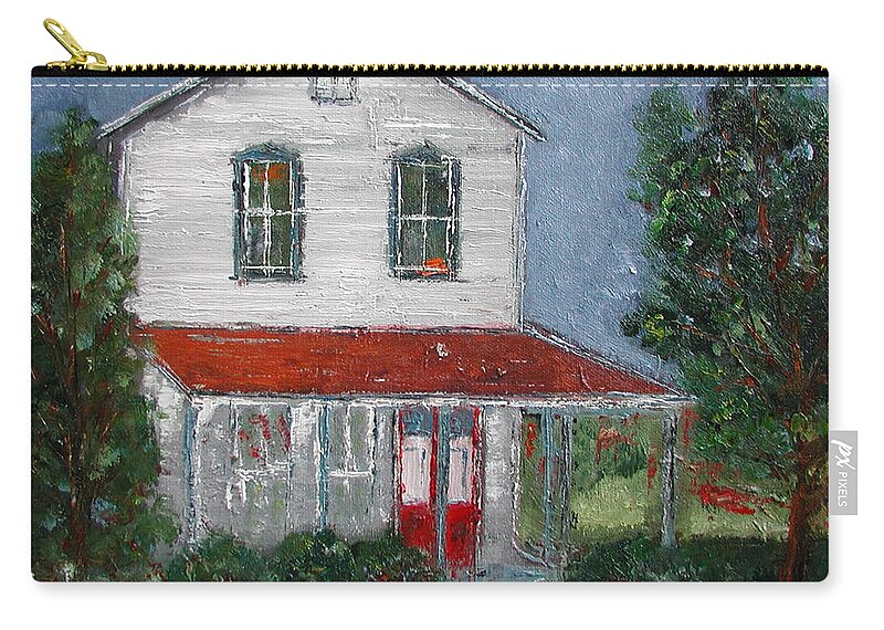 Farm House Zip Pouch featuring the painting Old Farm House by Anna Ruzsan