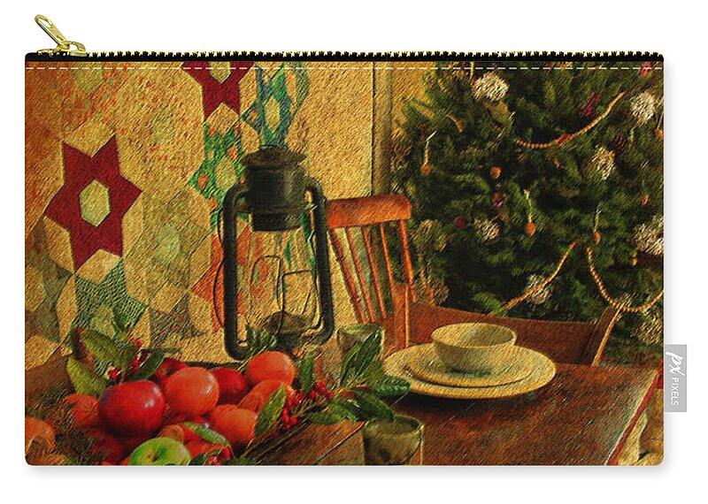 Textures Carry-all Pouch featuring the photograph Old Fashion Christmas At Atalaya by Kathy Baccari