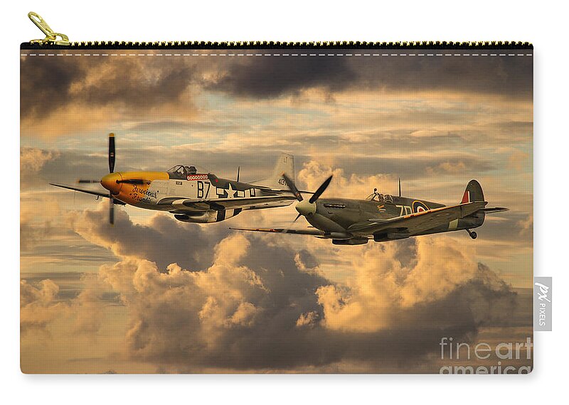 Supermarine Zip Pouch featuring the digital art Old Flying Machines by Airpower Art