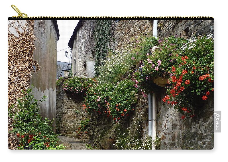 Near Guerande Zip Pouch featuring the photograph Old Quarter of La Roche Bernard by Carla Parris