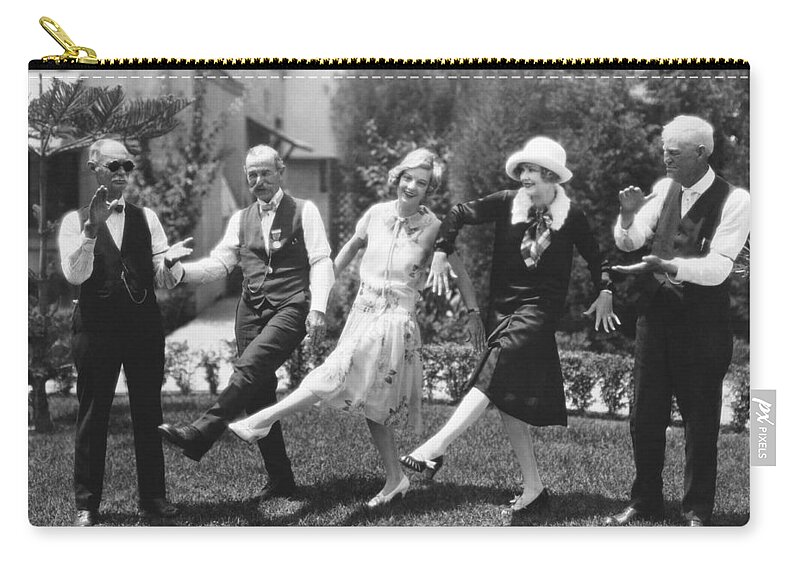 1920s Zip Pouch featuring the photograph Old Soldiers Teach Charleston by Underwood Archives