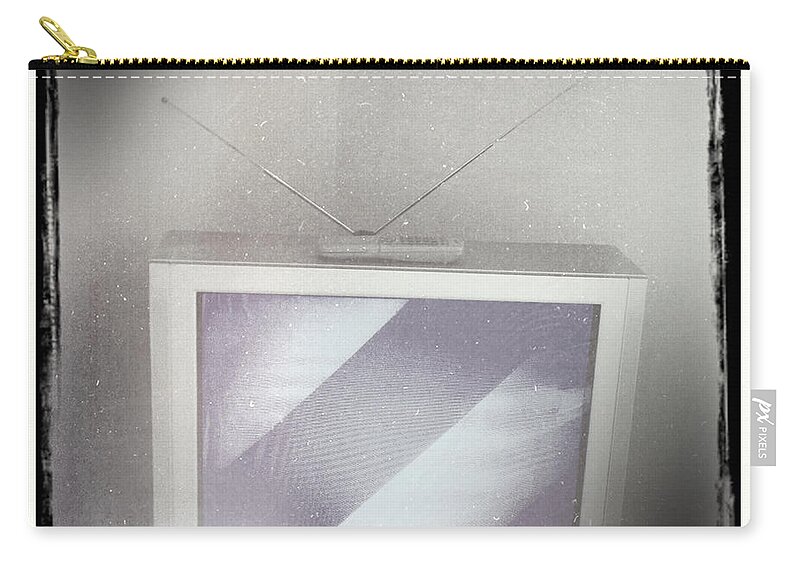 Old Tv Zip Pouch featuring the photograph Old television by Les Cunliffe