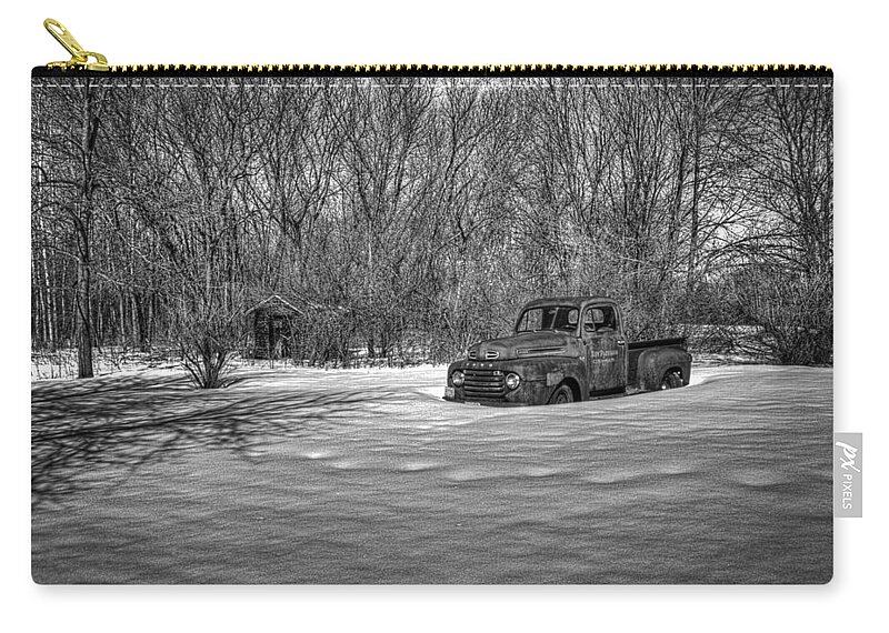 Ford Truck Carry-all Pouch featuring the photograph Old Timer In The Snow by Thomas Young