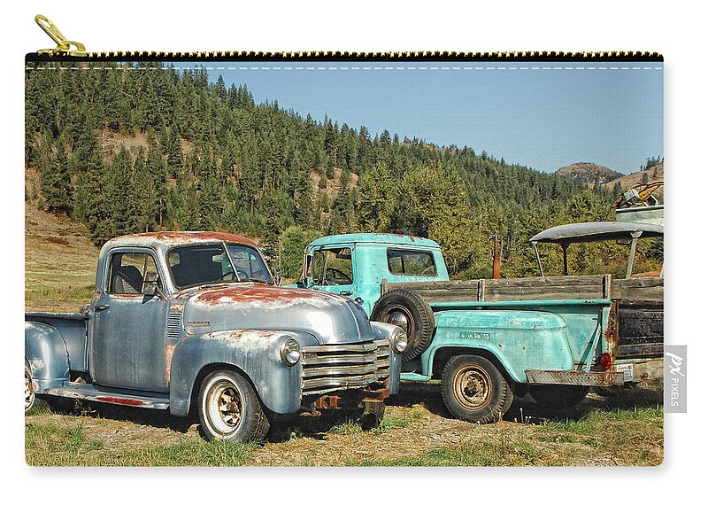 Trucks Zip Pouch featuring the photograph Old Timers by Donna Blackhall