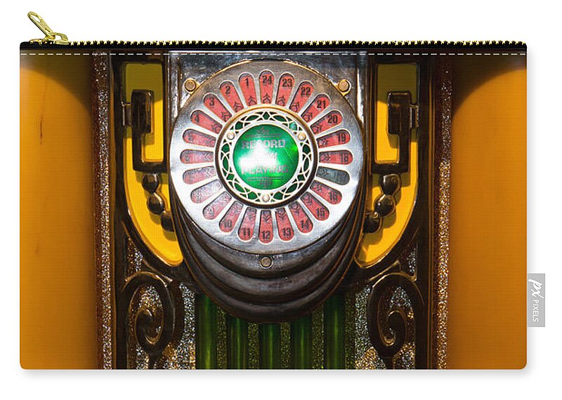 Jukebox Zip Pouch featuring the photograph Old Vintage Wurlitzer Jukebox DSC2806 by Wingsdomain Art and Photography